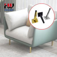 HUAWEI Quincaillerie d'ameublement Accessoires de canapé Pieds de chaise modernes droits Pieds de canapé en acier conique chromé Jambes de table en métal