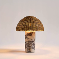 Lampe de bureau en marbre naturel, style Wabi Sabi français, pour villa, hôtel, salon, bureau, chambre à coucher, lampe de chevet.