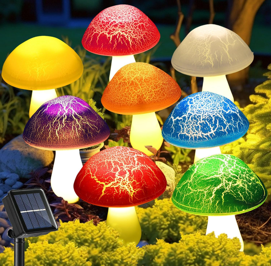 GOODSPEED Hot-Selling IP65 Waterproof LED String Light Solar Powered Outdoor Lawn Decorative Mushroom Lamp One Drives Eight