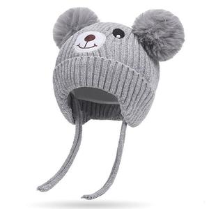 Winter New Children's Hat with Bear Fleece Knitted Kids Ear &amp;Hand Warmers Baby Elasticity <strong>Beanie</strong> with <strong>Pom</strong>-<strong>Pom</strong> 1-4 Year-old - Product Image 6