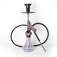Set Hookah Bentuk Pistol dengan Batang Logam Berukir Desert Eagle, Vas Kaca Kristal, Shisha Narguile untuk Dekorasi Bar Lounge