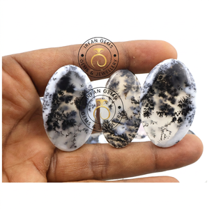Opale dendritique de haute qualité, 100% naturelle, cabochon d'opale dendritique, pierre précieuse non montée pour la création de bijoux. - Product Image 2