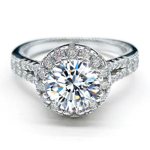 卸売ファッションラウンドインレイドピンクダイヤモンド<span class=keywords><strong>2</strong></span>カラットエメラルドモアッサナイトS925スターリングシルバーウェディング提案リング - Product Image 2