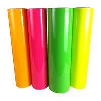 Venta al por mayor de vinilo de transferencia de calor imprimible Pu rollo de corte Plotter fluorescente pegajoso PU Transferencia de Calor vinilo para camisetas Textil