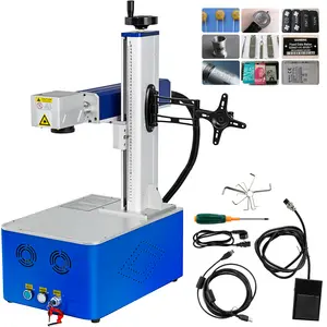 Online Supported 20W-100W UV Raycus Fiber Laser Marking Machine Jcz Control System for Steel Dst/Ai/Plt/Bmp/Dxf Home Use