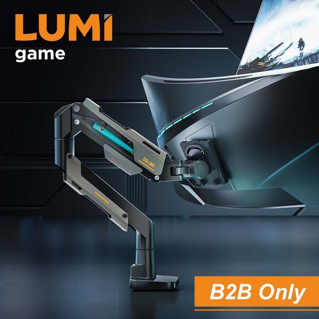 LDT101-C012 24"-57" 30kg Armada Heavy Duty Gas Spring Gaming Monitor Arm Ultrawide Game Monitor Mount Stand NA
