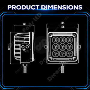 Luz LED Azul de 27W y 4 Pulgadas para Pulverizador con Nuevo Haz de Luz Amplio y Haz de Luz Concentrado - Product Image 6