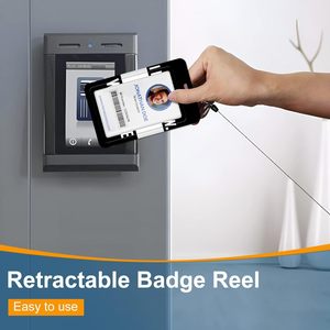 Porta Tarjetas de Identificación Retráctil con Frase Sarcástica <span class=keywords><strong>y</strong></span> Divertida: No Sé, Sólo Trabajo Aquí, con Llavero para el Trabajo - Product Image 3