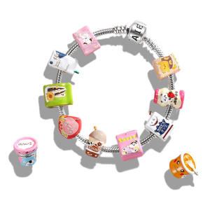 S925เงินหยดกาวลูกปัดนมชามันฝรั่งทอดชุดอาหารลูกปัดสร้อยข้อมือผู้หญิง Diy อุปกรณ์เสริมลูกปัดสี - Product Image 5