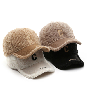 Casquettes de baseball en fourrure d'hiver 2023 Nouveautés Broderie <span class=keywords><strong>C</strong></span> Chapeaux et casquettes tendance pour hommes et femmes - Product Image 1
