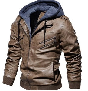 Ventes de liquidation, <span class=keywords><strong>veste</strong></span> de motard pour homme, <span class=keywords><strong>veste</strong></span> en <span class=keywords><strong>cuir</strong></span> PU, <span class=keywords><strong>veste</strong></span> d'hiver et d'automne à capuche, grande taille, coupe-vent, vêtements d'extérieur chauds - Product Image 6