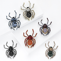 Broche araignée en strass pour femmes, bijoux en alliage métallique, broches pour vêtements féminins