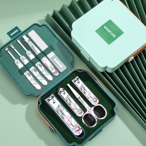Hochwertiges Professionelles Langlebiges Tragbares 9-Teiliges Säuglings-Maniküre-Pediküre-Set Edelstahl Nagelpflegewerkzeuge Fingernagel Schwarz - Product Image 6