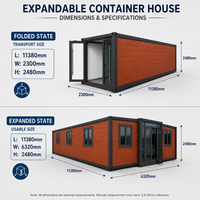 Maison conteneur extensible de 40 pieds avec véranda, villa modulaire préfabriquée de luxe, mini-maison pliable moderne préfabriquée avec terrasse