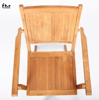 Meubles de patio Table à manger et fauteuils modernes en bois rond Villa Ensemble de salle à manger en teck Igh End Hotel Outdoor Durable