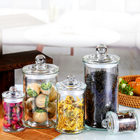 Récipient en verre de noix de coco pour aliments secs, bonbons sucrés, chocolat, pot à biscuits en verre avec couvercle 100 ml 150 ml 350 ml 750 ml 1250 ml