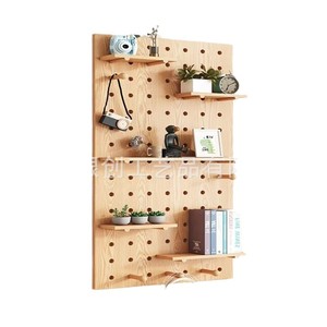 Étagère murale en bois à trous perforés, rectangulaire, réglable, pour salon, chambre, cuisine, taille personnalisable - Product Image 2