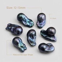 Perles de culture d'eau douce naturelles en gros, baroques, à fort lustre, noires, en vrac, pour bijoux DIY