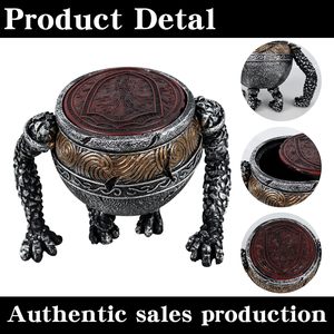 Urne en résine Nezababy en forme de dragon avec intérieur vert et couvercle rouge pour la décoration de la maison et les collections - Product Image 2