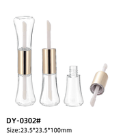Mascara Eyeliner transparent de forme ronde à deux têtes OEM Tubes de brillant à lèvres Bouteilles en plastique pour emballage de maquillage