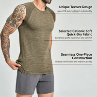 Camiseta sin mangas ultra suave para hombre, talla grande, catiónica, sin costuras, para correr, gimnasio, fitness, yoga, diseño personalizado.