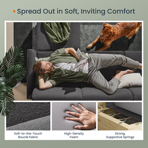 Canapé modulaire en forme de I <span class=keywords><strong>SONGMICS</strong></span> <span class=keywords><strong>HOME</strong></span>, 2 places, moderne, pour salon, appartement, hôtel - Product Image 3