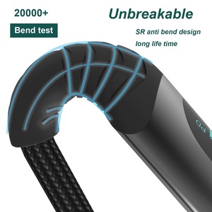 Tốt nhất PD 100W 66W 240W LED hiển thị nylon bện 1.2m 2M USB C để USB Loại C Cáp sạc nhanh cho iPhone <span class=keywords><strong>Android</strong></span> điện thoại - Product Image 4