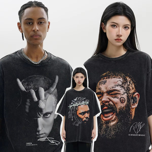 Nouveau T-shirt basique homme 2025 transfrontalier à col ras du cou, coupe régulière, imprimé numérique, respirant, manches courtes - Product Image 1