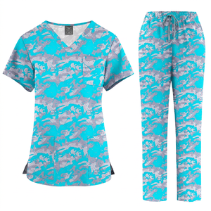 Tenues d'Infirmière/Docteur en Polyester Dobby Imprimé ODM, Légères, Confortables, Respirantes, Uniformes de Travail à Motifs de Dessins Animés, Unisexe, Utilisation Hospitalière - Product Image 2