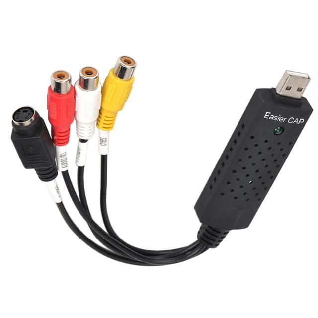USB Audio Video Capture Card Adapter with USB Cable USB 2.0 to RCA Video Capture Converter