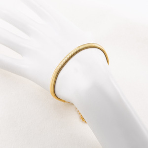 Pulsera de Cadena de Hueso de Serpiente, Chapada en Oro de 18K, Acero de Titanio, Joyería de Moda Unisex, Diseño Geométrico - Product Image 3