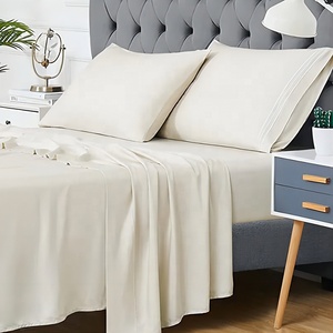 Set di biancheria da letto in raso di lusso 4 pezzi in morbido cotone morbido con tasca profonda senza rughe cofanetto e <span class=keywords><strong>copripiumino</strong></span> - Product Image 5