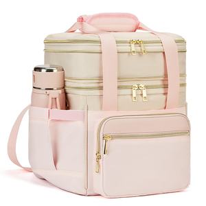 Customized Logo Leakproof Thermal Cooler Bag Food Delivery Lunch Bag Picnic Box Lightweight Insulated Lunch Box Dual Compartment - Product Image 1