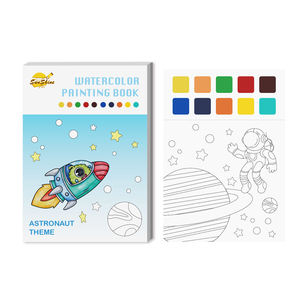 <span class=keywords><strong>Livre</strong></span> de coloriage à l'eau sur le thème de l'espace pour enfants, format poche, sans dégâts, avec pinceaux, kit artistique éducatif - Product Image 4