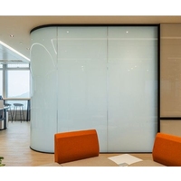 Cloison de séparation pleine hauteur au design moderne, cadre en aluminium, cloison de bureau intelligente, mur en verre