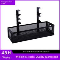 Organisateur de câbles en fonte pour sous-bureau, rétractable, sans perçage, support de rangement pour multiprises, fente de rangement, fixation par pince de bureau SN-U03