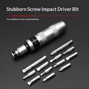 13-Piece Impact <b>Screwdriver</b> <b>Set</b> Screw Extractor Galvanized Finish Chrome Vanadium Steel Cr-V Handle Rusty Stubborn Screw Removal - Product Image 3