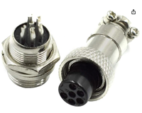 Connecteur d'Aviation Métallique GX12 6P Femelle Mâle Prise Socket M12 6 Broches Connecteur de Panneau Métallique Mâle Femelle