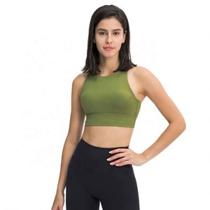 Soutien-gorge de sport pour femme à col montant, dos ajouré, couvrance intégrale, maintien élevé, pour la course, le fitness et le yoga - Product Image 1