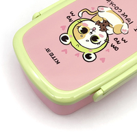 Boîte à lunch bento pour enfants, mignonne, à 2 compartiments, micro-ondable, sans BPA, hermétique, avec conservation pour le déjeuner scolaire