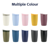 Gobelet isotherme en acier inoxydable à double paroi de 12 oz pour café chaud ou froid, avec logo personnalisé, vente en gros, avec paille 2-en-1 et couvercle à ouverture rapide