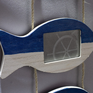 Mediterranean Fish Shape <b>Wall</b> Hanging Three Panel Photo <b>Frame</b> Home Decor MDF Irregular <b>Design</b> - Product Image 3