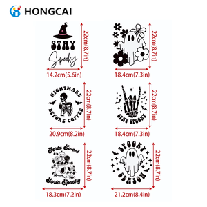 Pabrik Hongcai desain huruf Halloween grosir transfer cetak DTF passol transfer untuk garmen - Product Image 3