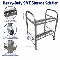 Chariot d'alimentation SMT en acier inoxydable pour Yamaha YV100/X/XG & YG200 |   Stockage mobile robuste |   Chariot de production électronique