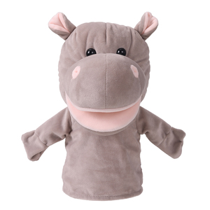 Peluche de Hipopótamo de Boca Abierta, Marioneta de Mano de Animal de Dibujos Animados, Peluche de Mono y Zorro para Niños - Product Image 1