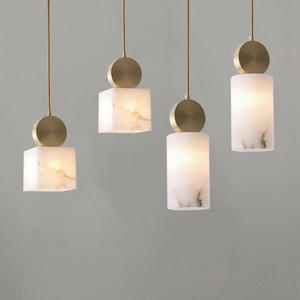 Lustre nordique minimaliste à texture marbrée, luminaire suspendu LED moderne pour chevet et fond de chambre - Product Image 6