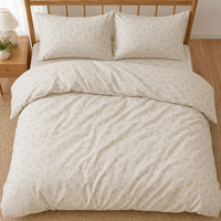 Ensemble de housse de couette à fleurs bleues, OEM ODM, ensemble de literie personnalisé avec fermeture éclair et taies d'oreiller pour la vente en gros, fournitures pour la maison