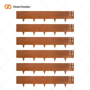 Bordure de jardin vintage en acier corten résistant aux intempéries et à la rouille, 8 pouces, 6 pièces, durable, facile à installer pour les parterres de fleurs en extérieur - Product Image 2