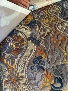 Tissu de canapé en velours luxueux brodé - Matériel de rembourrage haut de gamme - Product Image 6