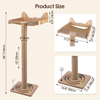Perchoir de fenêtre pour chat avec griffoirs en sisal hauts, hamac pour chat réglable avec 3 ventouses robustes